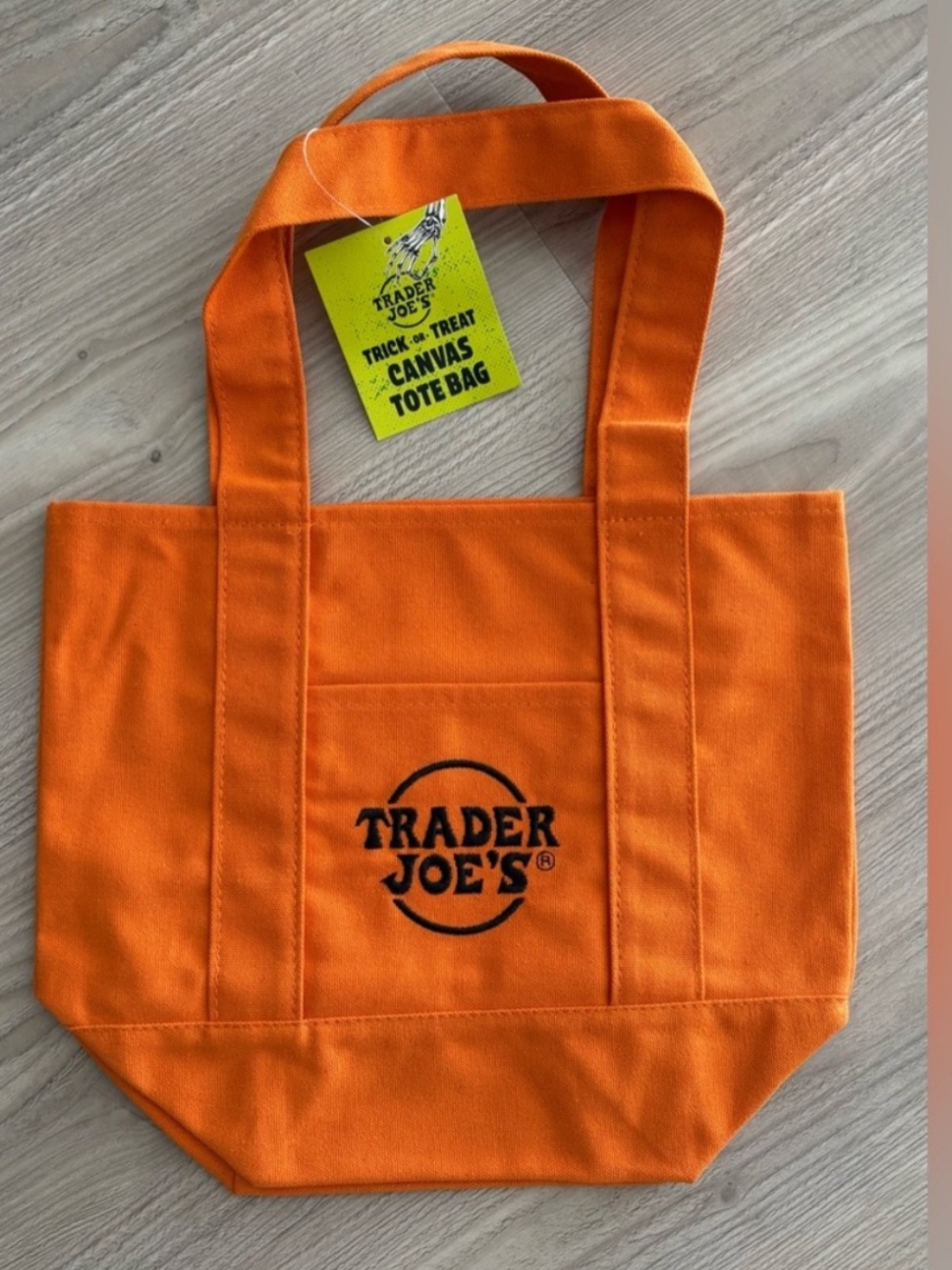 Trader Joe's Orange Mini Canvas Tote Bag